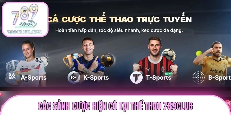 Các sảnh cược hiện có tại thể thao 789club