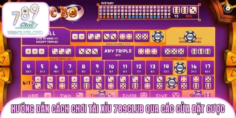 Hướng dẫn cách chơi tài xỉu 789club qua các cửa đặt cược